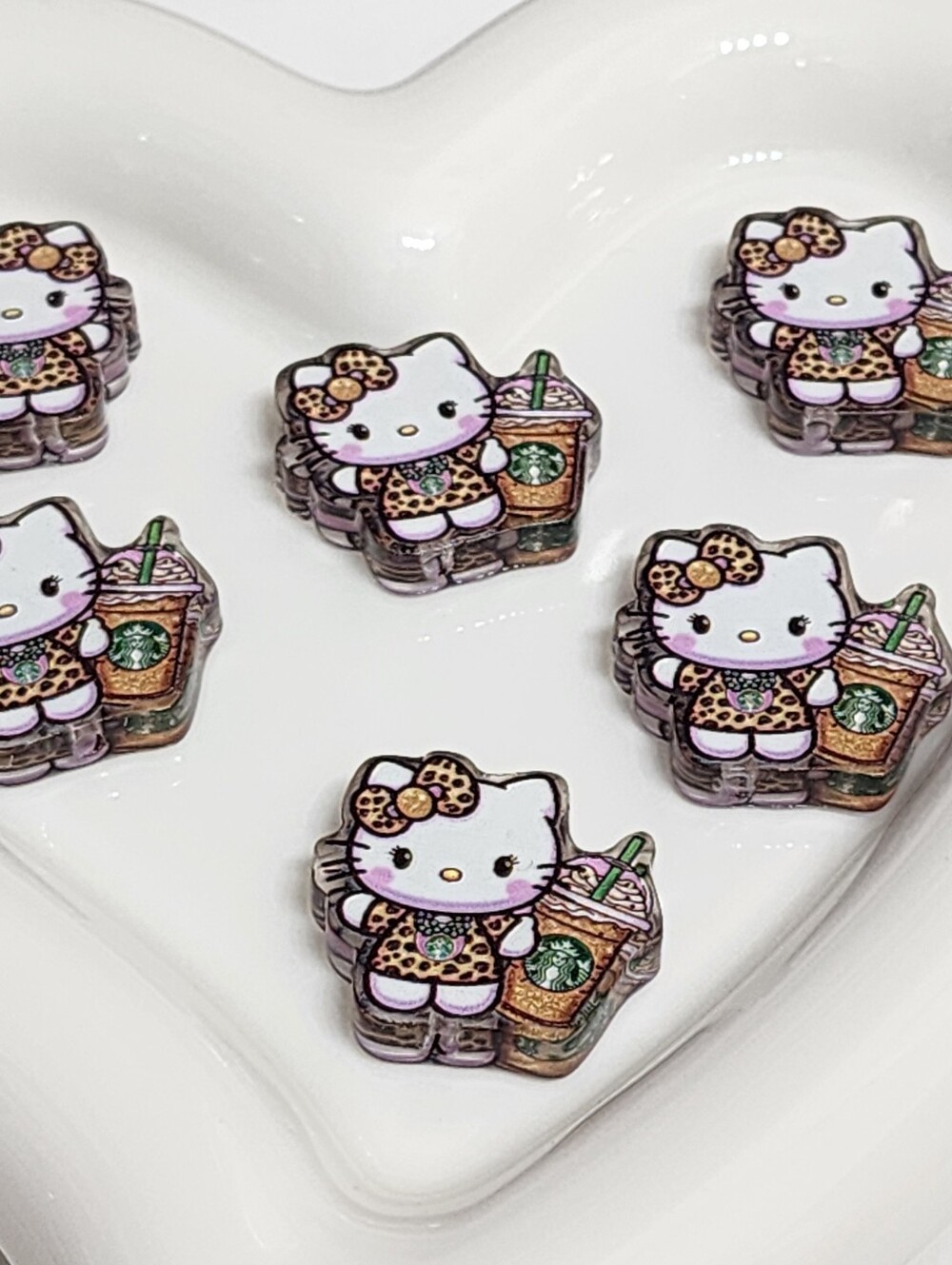 Cat‎ Coffee Beads 2 Pcs Focal Beads Jewelry Making Beaded Pen Crafts Charms Thi